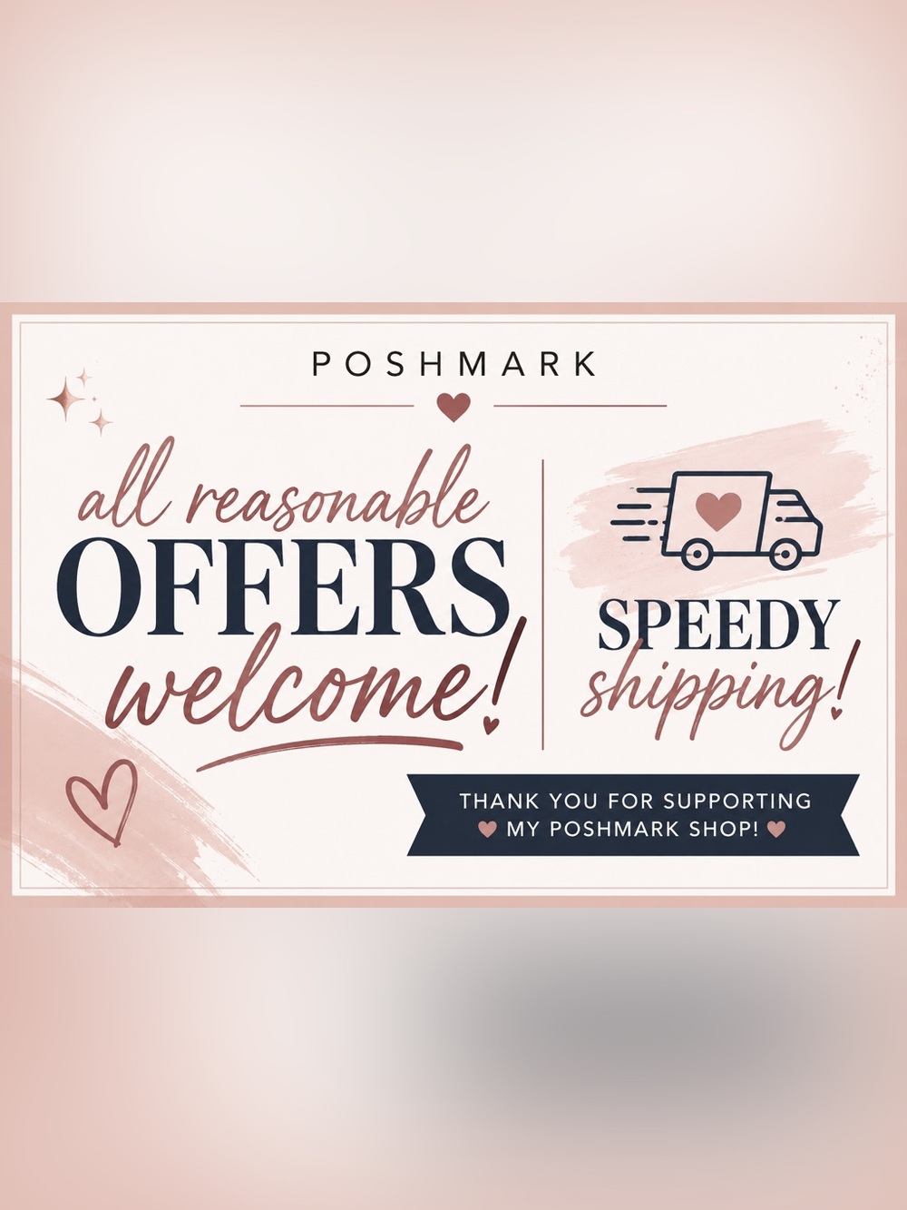 Poshmark Promotional Graphic - Pink & Navy